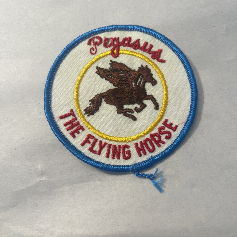 Vintage Pegasus The Flying Horse Embroidered Round Patch - Picture 7 of 8